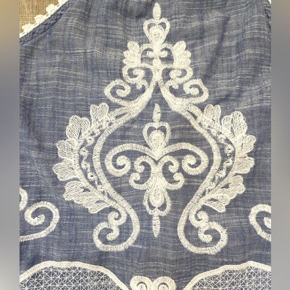 RIP CURL Crochet Lace Embroidered Halter Tank Top Women’s Medium Boho Western - Picture 5 of 12